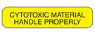 Barkley - Pre-Printed Label Warning Label Yellow Paper Cytotoxic Material Handle Properly Black Caution 3/8 X 1-5/8 Inch - 2373