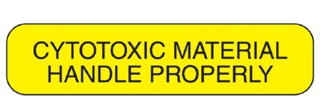 Health Care Logistics Barkley Pre-Printed Label Warning Label Cytotoxic Material Handle Properly Yellow 3/8 X 1-5/8 Inch - 2373