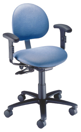 The Brewer Company Millennium Series Task Chair with Arms Pneumatic Height Adjustment 5 Dual-Wheel Nylon Casters Azure Blue - 21435BA-SR106
