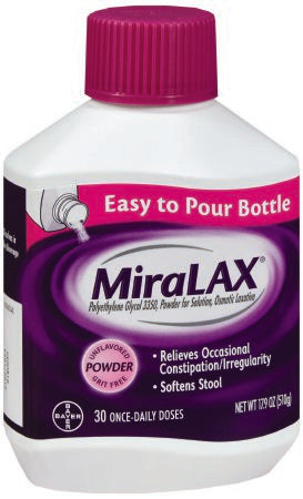 Bayer MiraLAX Laxative Powder 17.9 oz. 17 Gram Strength Polyethylene Glycol 3350 - 11523723404