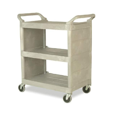 Lagasse Utility Cart Polypropylene 31 X 18 X 37.5 Inch 3 Shelves Platinum - RCP335588PLA