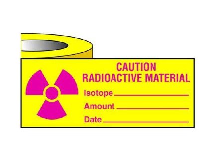 Shamrock Scientific - Pre-Printed Label Warning Label Yellow Tape Warning Radioactive Red Biohazard 1 X 500 Inch - SRA-1