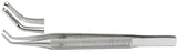 Miltex Miltex Tissue Forceps Kirby 4 Inch OR Grade Stainless Steel (German) NonSterile NonLocking Round Thumb Handle Angled 1 X 2 Teeth - 18-632