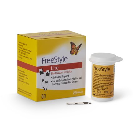 FreeStyle Lite - Blood Glucose Test Strips 50 Strips per Box Tiny sample size only 0.3 µL For Freestyle Lite Monitor System - 99073070822