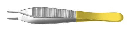 Miltex Padgett Dressing Forceps Adson 4-3/4 Inch Surgical Grade Stainless Steel / Tungsten Carbide NonSterile NonLocking Thumb Handle Straight Cross Serrated Tips - PM-2500