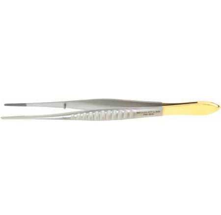 Padgett - Dressing Forceps 6 Inch Length OR Grade German Stainless Steel / Tungsten Carbide NonSterile NonLocking Thumb Handle Straight Cross Serrated Tips - Integra Lifesciences - PM-2510