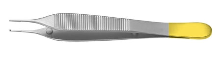 Miltex Padgett Tissue Forceps Adson-Gorney 4-3/4 Inch Surgical Grade Stainless Steel / Tungsten Carbide NonSterile NonLocking Thumb Handle Straight 1 X 2 Teeth w/Tying Platform - PM-2511