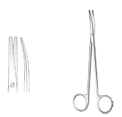 Miltex Padgett Dissecting Scissors Metzenbaum 7 Inch Length Stainless Steel / Tungsten Carbide NonSterile Curved Blade - PM-2751