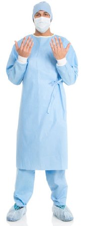 O&M Halyard Inc Evolution 4 Non-Reinforced Surgical Gown Large Unisex NonSterile Blue - 72878