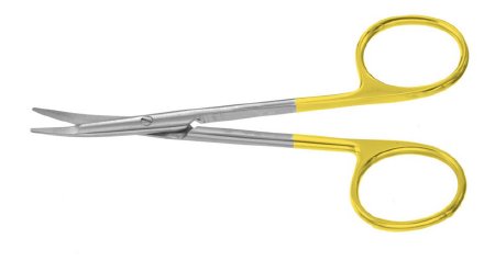 Padgett - Plastic Surgery Scissors Greenberg 4-1/2 Inch Length Surgical Grade Stainless Steel / Tungsten Carbide NonSterile Finger Ring Handle Curved Blades Blunt Tip / Blunt Tip - PM-2908