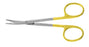 Padgett - Plastic Surgery Scissors Greenberg 4-1/2 Inch Length Surgical Grade Stainless Steel / Tungsten Carbide NonSterile Finger Ring Handle Curved Blades Blunt Tip / Blunt Tip - PM-2908