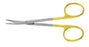 Miltex Padgett Dissecting Scissors Greenberg-Par 4-1/2 Inch Length Surgical Grade Stainless Steel / Tungsten Carbide NonSterile Finger Ring Handle Curved Blade Blunt/Blunt - PM-2908