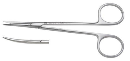 Padgett - Iris Scissors Thomas 4-1/2 Inch Length Surgical Grade Stainless Steel NonSterile Finger Ring Handle Curved Blade - PM-3102