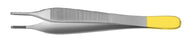 Padgett - Tissue Forceps Adson-Brown 4-3/4 Inch Length Surgical Grade Stainless Steel / Tungsten Carbide NonSterile NonLocking Thumb Handle Straight Cross Serrated Tips with 4 X 4 Side Grasping Teeth and Tying Platform - PM-3503