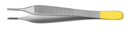 Padgett - Tissue Forceps Adson-Brown 4-3/4 Inch Length Surgical Grade Stainless Steel / Tungsten Carbide NonSterile NonLocking Thumb Handle Straight Cross Serrated Tips with 4 X 4 Side Grasping Teeth and Tying Platform - PM-3503