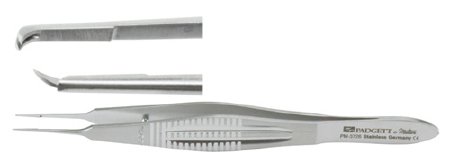 Padgett - Suture Forceps Castroviejo 4-1/4 Inch Length Surgical Grade Stainless Steel NonSterile NonLocking Wide Thumb Handle Straight 0.9 mm Tips with 1 X 2 Delicate Teeth and Tying Platform - PM-3727