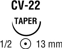 Biosyn - Suture with Needle Absorbable Uncoated Violet Suture Monofilament Polyester Size 5 - 0 30 Inch Suture 1-Needle 13 mm Length 1/2 Circle Taper Point Needle - GM-875