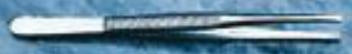 Fisher Scientific Fisherbrand General Purpose Forceps 4-1/2 Inch Stainless Steel NonSterile NonLocking Thumb Handle Straight Broad Thin Tips - 10300