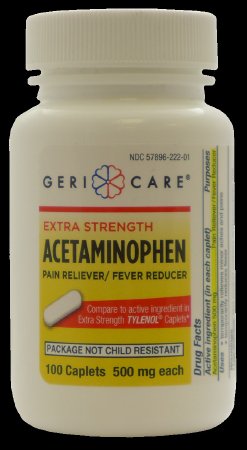 McKesson Geri-Care Pain Relief 500 mg Strength Acetaminophen Caplet 100 per Bottle - 221.01