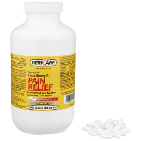 Geri-Care - Pain Relief 500 mg Strength Acetaminophen Caplet 1,000 per Bottle - 221-10-GCP