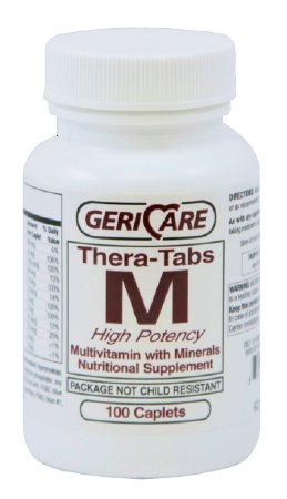 McKesson Geri-Care Multivitamin Supplement with Minerals Caplet 100 per Bottle - 621-01-GCP