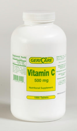 McKesson Geri-Care Vitamin C Supplement Ascorbic Acid 500 mg Strength Tablet 1000 per Bottle - 841-10-GCP