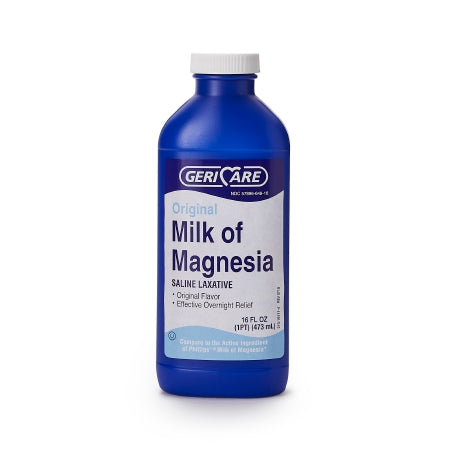 Geri-Care - Laxative Original Flavor Oral Suspension 16 oz. 400 mg / 5 mL Strength Magnesium Hydroxide - McKesson - 57896064916