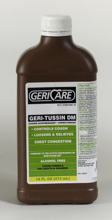 McKesson Geri-Care Cold and Cough Relief 100 mg - 10 mg / 5 mL Strength Syrup 16 oz. - QRDM-16-GCP