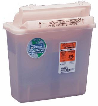 Cardinal Renewables In-Room Sharps Container 5 Quart Red Counter Balanced Lid - 8507MW