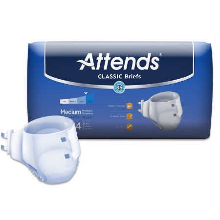 Attends Classic - Unisex Adult Incontinence Brief Medium Disposable Heavy Absorbency - BRB20