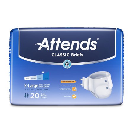 Attends Classic - Unisex Adult Incontinence Brief X-Large Disposable Heavy Absorbency - BRB40