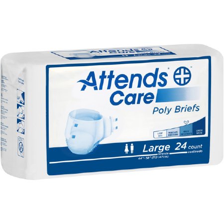 Attends Healthcare Products AttendsCare Adult Incontinent Brief Tab Closure Large Disposable Moderate Absorbency - BR30