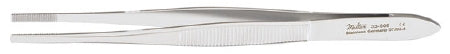 Miltex - Depilatory Forceps 5-1/4 Inch Length OR Grade German Stainless Steel NonSterile NonLocking Thumb Handle Straight Flat Square Serrated Tips - 33-500