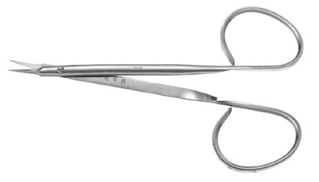 Padgett - Suture Scissors Haynes 4-3/8 Inch Length Surgical Grade Stainless Steel NonSterile Ribbon Style Finger Ring Handle Curved Blade - PM-4648