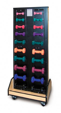 Hausmann Industries - Storage Unit with Exercise Equipment 36 Piece Set with Mobile Unit 1 to 10 lbs. - 5565-100