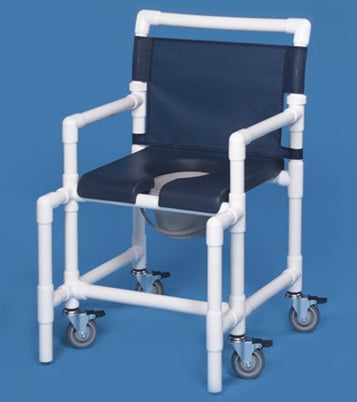 IPU IPU Commode / Shower Chair ipu Fixed Arm PVC Frame Mesh Back - SCC9250