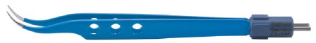 Padgett - Bipolar Forceps Jeweler 4-3/4 Inch Length Surgical Grade Coated Stainless Steel NonSterile NonLocking Fenestrated Thumb Handle Curved 0.5 mm Tips - PM-9425