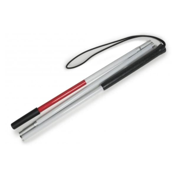 Graham-Field/Everest &Jennings Cane Blind Aluminum 41" White/Red Adult Ea - 5960