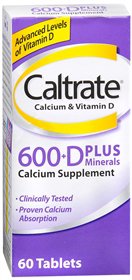 Pfizer Caltrate 600 + D Joint Health Supplement Calcium / Vitamin D 600 mg - 800 IU Strength Tablet 60 per Bottle - 5555619