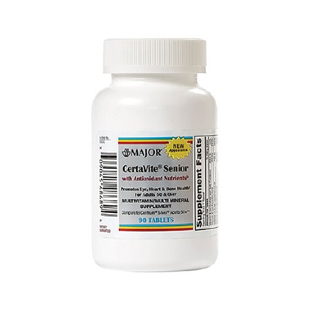 Major Pharmaceuticals CertaVite Senior Multivitamin Supplement Vitamin A / Ascorbic Acid / Calcium 2500 IU - 220 mg - 60 mg Strength Tablet 90 per bottle - 904548652