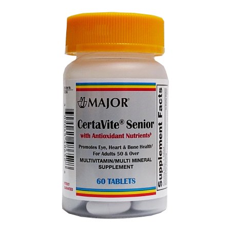 CertaVite Senior - Multivitamin Supplement Vitamin A / Ascorbic Acid / Calcium 2500 IU - 220 mg - 60 mg Strength Tablet 60 per bottle - 00904548652