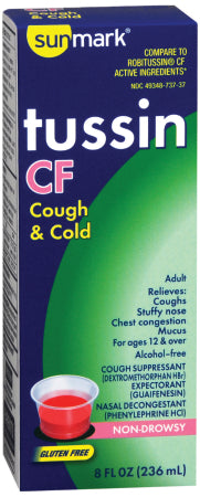 McKesson sunmark Cold and Cough Relief 10 mg - 100 mg - 5 mg / 5 mL Strength Liquid 8 oz. - 49348073737