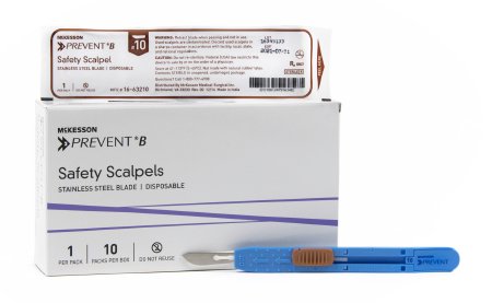McKesson McKesson Prevent B Safety Scalpel Size 10 Stainless Steel / Plastic Plastic Sterile Disposable - 16-63210