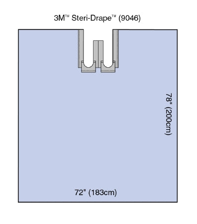 3M Steri-Drape - Surgical Drape Bilateral Split Sheet 72 W X 78 L Inch Sterile - 9046