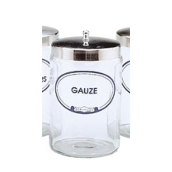 Graham-Field/Everest &Jennings Jar Gauze 7X4-1/4" Clear Glass With Stainless Steel Cover Ea - 3454A G