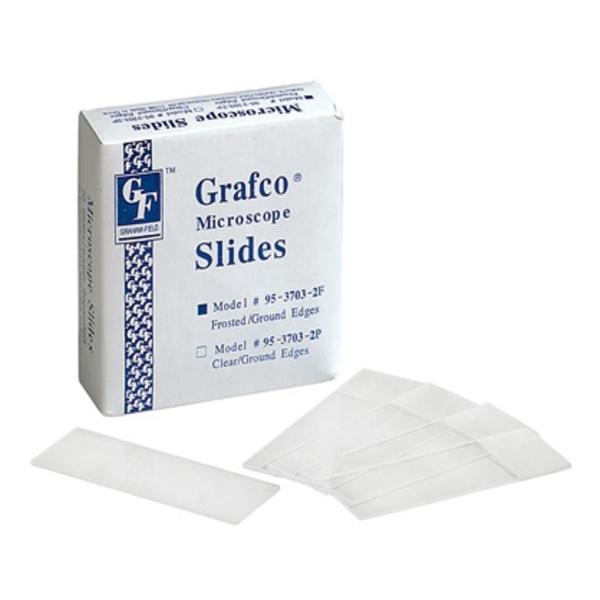 Graham-Field/Everest &Jennings Grafco Frosted Microscope Slide 3X1" White W/ Rnd Crnr/Grounded Edg 144/Bx - 3703-2F