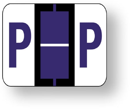 United Ad Label Pre-Printed Label Chart Tab P | P Purple 1 X 1-1/4 Inch - ULAF1283P