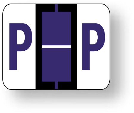 United Ad Label - Pre-Printed Label Chart Tab Purple Paper P | P Purple Alpha Series 1 X 1-1/4 Inch - ULAF1283P