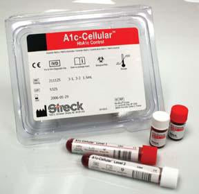 Streck Laboratories A1c-Cellular Diabetes Management Test Control Hemoglobin A1c (HbA1c) Level 1 / Level 2 6 X 2.0 mL - 211124