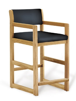 Hausmann Industries Hip High Chair Navy Blue Fixed Armrests Vinyl - 2169